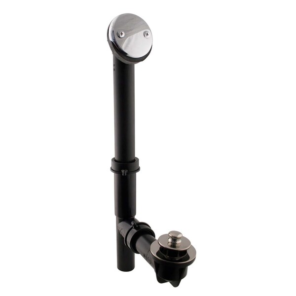 Westbrass Black 1-1/2" Tubular Pull & Drain Bath Waste in Polished Nickel 597144-05 - main